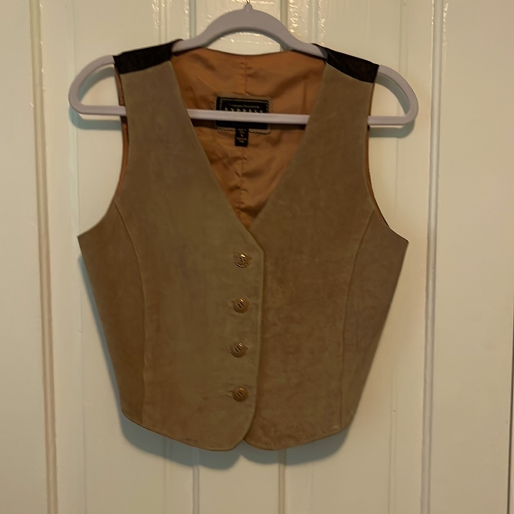 Express tan suede vest